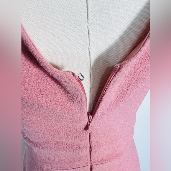 ASOS NWT Pink Puff Sleeve Fitted Midi Dress Size 2 - Picture 6 of 11